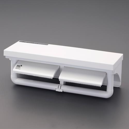 エスコ (ESCO)  EA638LD-32 ワンハンド/トイレットペーパーホルダー(棚付/2連) ...