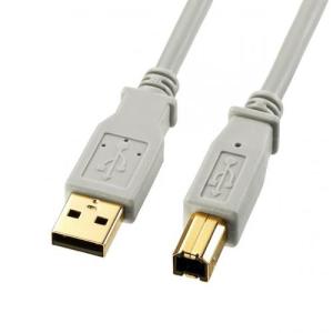 【SALE価格】エスコ (ESCO)  0.3m USBケーブル(A-B/2.0対応/金メッキ/グレー) EA764AJ-71A｜orangetool