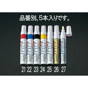 【SALE価格】エスコ (ESCO)  EA765MP-25 [白/太字] ペイントマーカー(5本) EA765MP-25｜orangetool