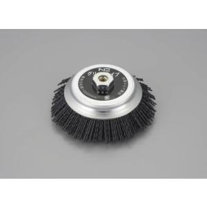 エスコ (ESCO)  EA809YR-6 125mm/M10/#60 ベベル型ブラシ(砥粒付ナイロン) EA809YR-6｜orangetool