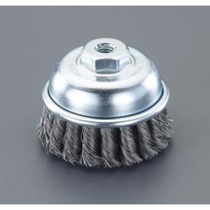 エスコ (ESCO)  EA809YS-6 75mm/M10 ワイヤーブラシ(カップ型/スチールツイスト EA809YS-6｜orangetool