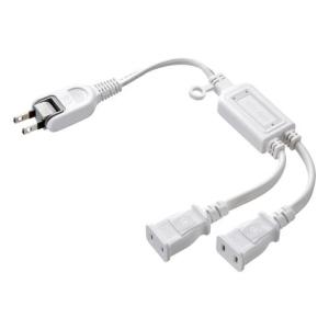 エスコ (ESCO)  EA815GA-86AA 125V/15Ax0.4m 分配コード(2口/白) EA815GA-86AA｜orangetool