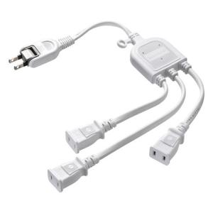 【SALE価格】エスコ (ESCO)  EA815GA-87AA 125V/15Ax0.5m 分配コード(3口/白) EA815GA-87AA｜orangetool