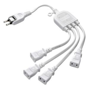 エスコ (ESCO)  EA815GA-88AA 125V/15Ax0.5m 分配コード(4口/白) EA815GA-88AA｜orangetool