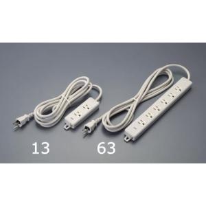 エスコ (ESCO)  EA815GK-13 AC125V/15Ax 3m タップ(2口・アース・マグネット付) EA815GK-13｜orangetool