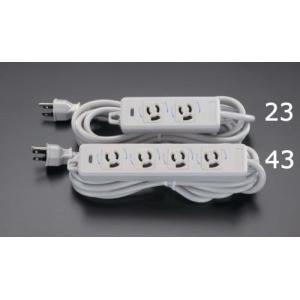 エスコ (ESCO)  EA815GK-23 AC125V/15Ax 3m タップ(2口・抜け止・アース付) EA815GK-23｜orangetool