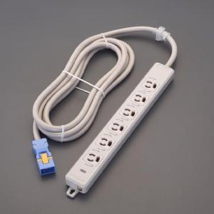 エスコ (ESCO)  EA815GK-272 AC125V/15Ax 5m タップ(6口・ハーネスプラグ/抜け止 EA815GK-272｜orangetool