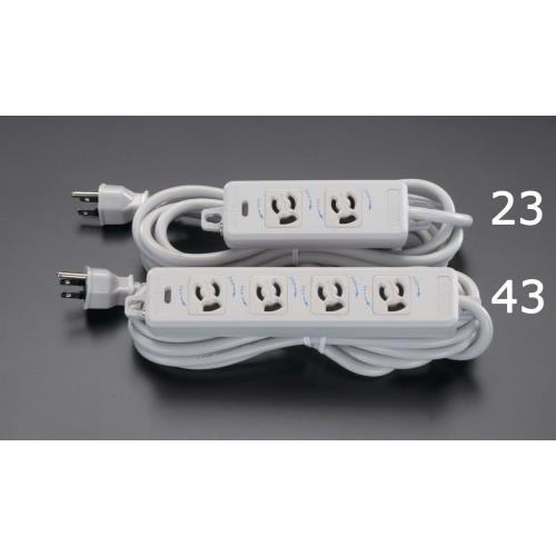 エスコ (ESCO)  EA815GK-43 AC125V/15Ax 3m タップ(4口・抜け止・ア...
