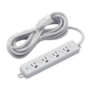 エスコ (ESCO)  EA815GK-45 AC125V/15Ax 5m タップ(4口・抜け止・アース付) EA815GK-45｜orangetool