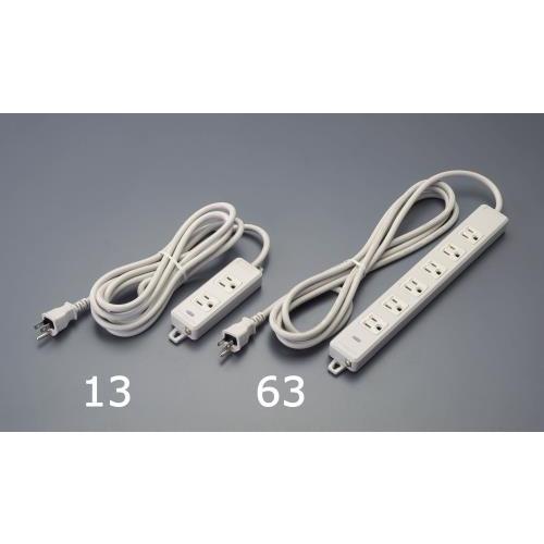 エスコ (ESCO)  EA815GK-65 AC125V/15Ax 5m タップ(6口・アース・マ...