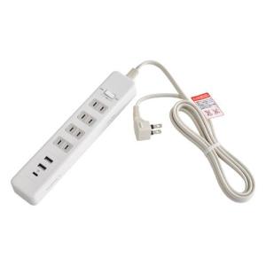 【SALE価格】エスコ (ESCO)  EA815GL-24 100V/14Ax2m テーブルタップ(USBポート/一括スイッチ付 EA815GL-24｜orangetool