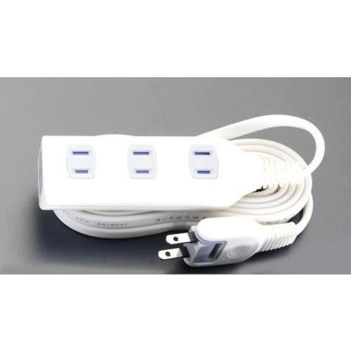 エスコ (ESCO)  EA815GL-82AA AC125V/15Ax 5m タップ(4口/白) ...