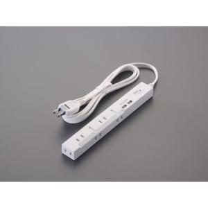 エスコ (ESCO)  EA815GM-207A AC125V/14Ax2.0m タップ(USB充電ポート付) EA815GM-207A｜orangetool