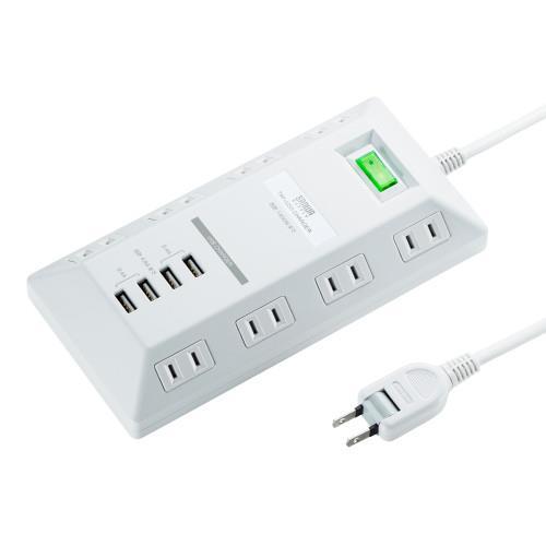 エスコ (ESCO)  EA815GM-209A AC125V/4V タップ(USB充電ポート4個付...