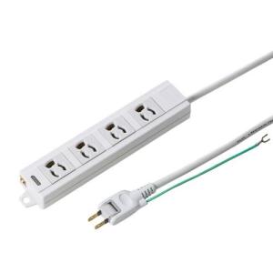 エスコ (ESCO)  EA815GM-298 AC125V/15Ax10m タップ(4口/3P/絶縁キャップ付) EA815GM-298｜orangetool