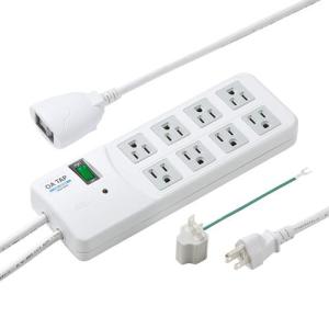 エスコ (ESCO)  EA815GM-395 2.5m タップ(8口/8口連動手元スイッチ/雷ガード) EA815GM-395｜orangetool