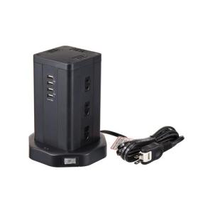【SALE価格】エスコ (ESCO)  EA815GN-61 AC100V/14Ax2m タップ(12口/USBポート/タワー型) EA815GN-61｜orangetool