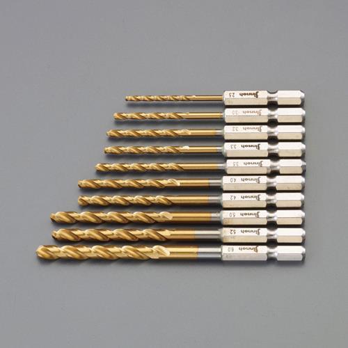 エスコ (ESCO)  EA824BR 2.5-6.0mm/10本組 ドリル(チタンコート/六角軸)...
