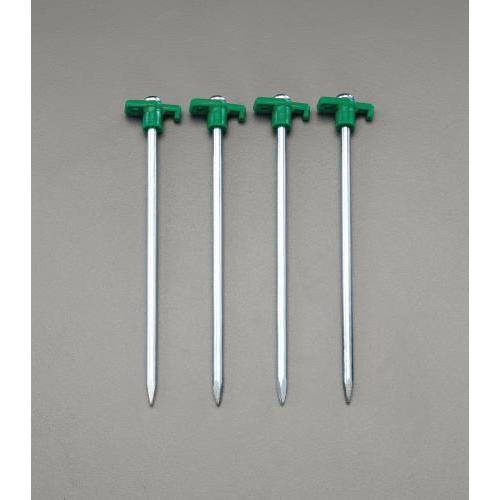 エスコ (ESCO)  EA915DL-25 φ8x250mm ネイルペグ(スチール製/4本) EA...