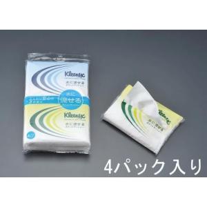 エスコ (ESCO)  水に流せるポケットティッシュ(クリネックス/4パック) EA929A-9｜orangetool
