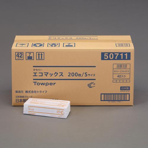 エスコ (ESCO)  170x220mm ハンドタオル(200枚/42パック) EA929AZ-1...