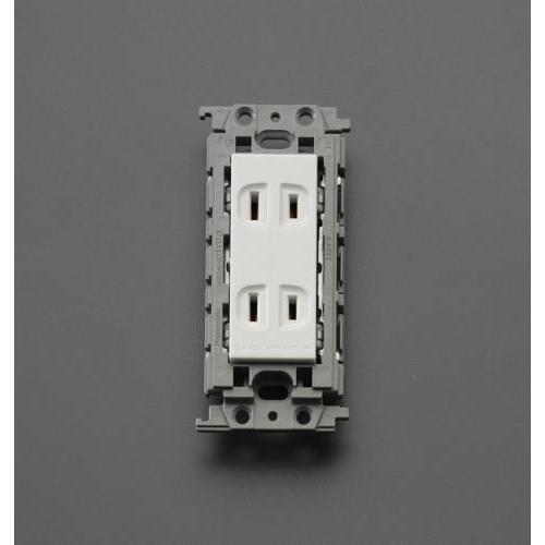 エスコ (ESCO)  EA940CD-431 125V/15A 埋込コンセント(2口)[絶縁枠] ...