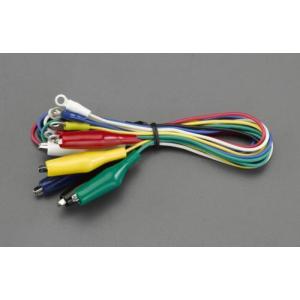 エスコ (ESCO)  EA940DT-61 500mm/0.3mm2テストリード(クリップ・丸形端子/6本) EA940DT-61｜orangetool