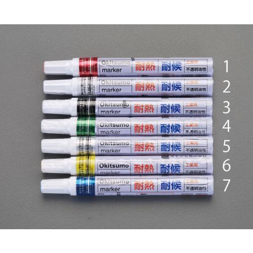 【SALE価格】エスコ (ESCO)  EA942CD-6 [黄/中字] 油性・耐熱耐候マーカー E...