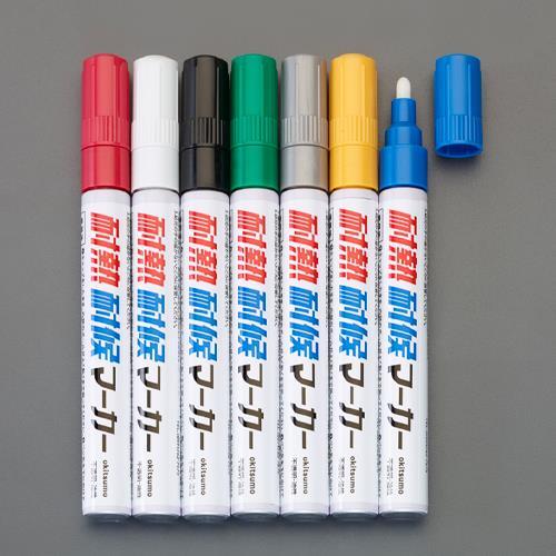 【SALE価格】エスコ (ESCO)  EA942CD-77 7本組 油性・耐熱耐候マーカーセット ...