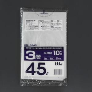 エスコ (ESCO)  EA995AD-141 650x 800mm/ 45L ポリ袋(半透明/10枚) EA995AD-141｜orangetool