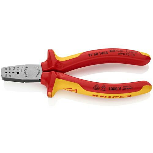 KNIPEX  エンドスリーブ用絶縁圧着ペンチ 1000V ( 9768-145A )