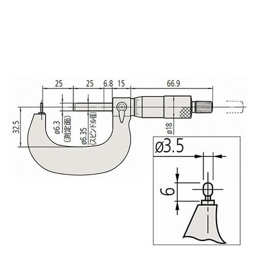 ミツトヨ　棒球面マイクロ　（115-308）　 ( BMB2-25 )