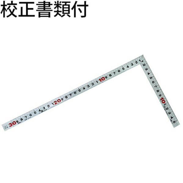 シンワ測定　曲尺角厚　シルバー　３０cm　裏面角目　ＪＩＳ　校正証明書+トレサビリティ体系図　【10...