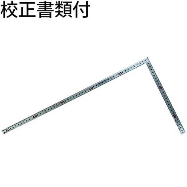 シンワ測定　曲尺角厚　シルバー　５０cm　表裏同目　重宝　ＪＩＳ　校正証明書+トレサビリティ体系図　...