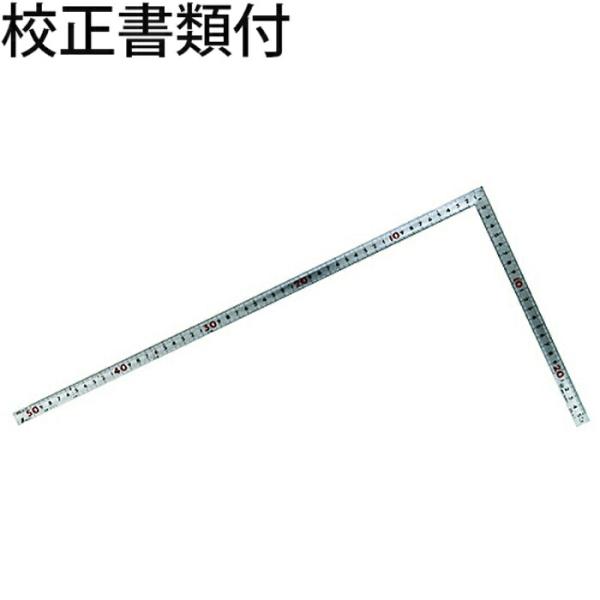 シンワ測定　曲尺角厚　シルバー　５０cm　裏面角目　重宝　ＪＩＳ　校正証明書+トレサビリティ体系図　...