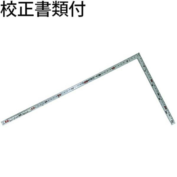 シンワ測定　曲尺角厚　シルバー　５０cm　裏面角目　内ぴた日本一　ＪＩＳ　校正証明書+トレサビリティ...