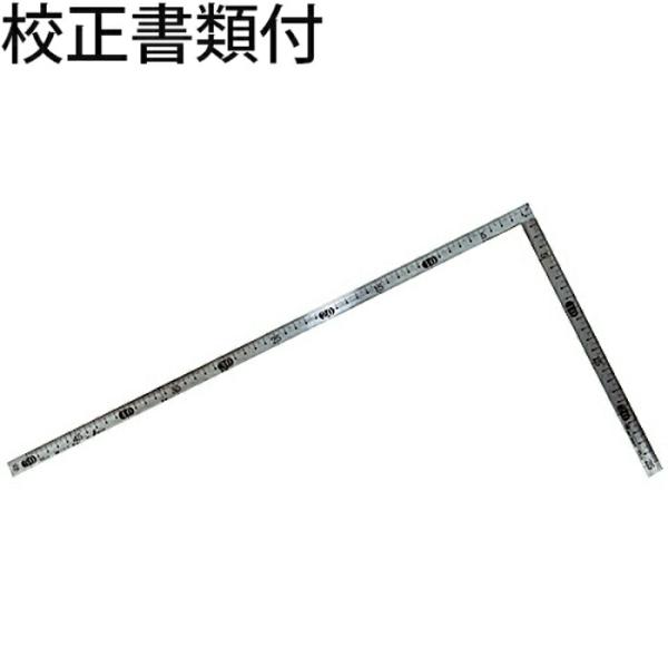 シンワ測定　曲尺角厚　ステン　５０cm　表裏同目　ＪＩＳ　校正証明書+トレサビリティ体系図　【110...