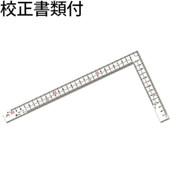 シンワ測定　曲尺厚手広巾　ホワイト　３０cm　表裏同目　８段目盛　校正証明書+トレサビリティ体系図　...