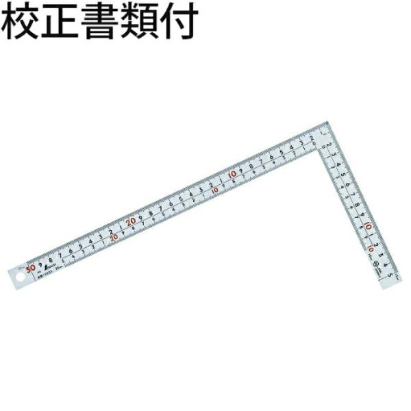 シンワ測定　曲尺広ピタ　シルバー　３０cm　表裏同目　８段目盛　ＪＩＳ　校正証明書+トレサビリティ体...