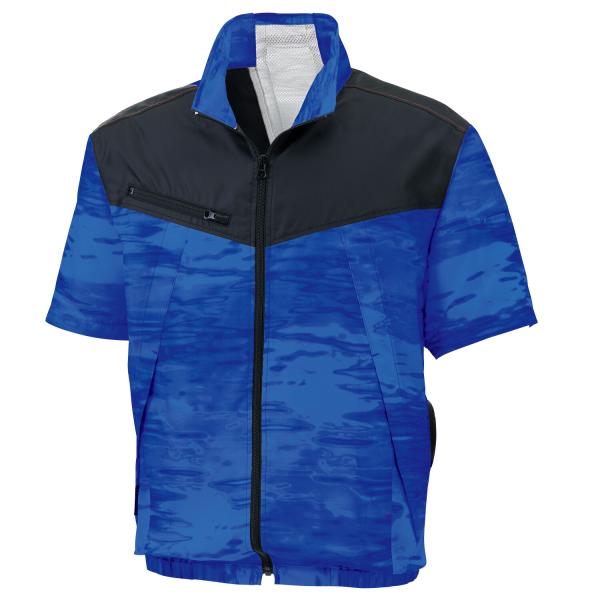 サンエス 空調風神服R 半袖ブルゾン  ( KF92160+14グラフィックブルー+L )