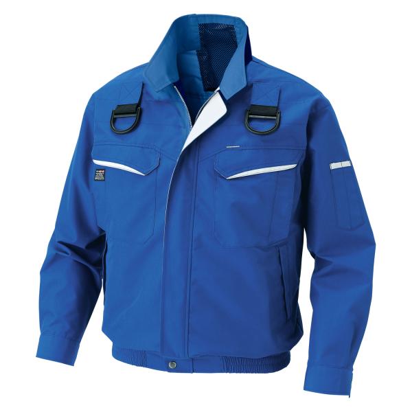 サンエス　空調風神服Rフルハーネス用長袖ブルゾン+デバイスセット　 ( KF90470G+4ブルー+...