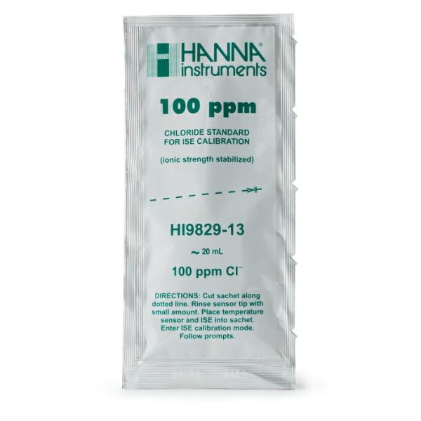 ハンナ HANNA　HI 9829用　塩化物　100PPｍ標準液25ｍL×25袋　 ( HI 982...