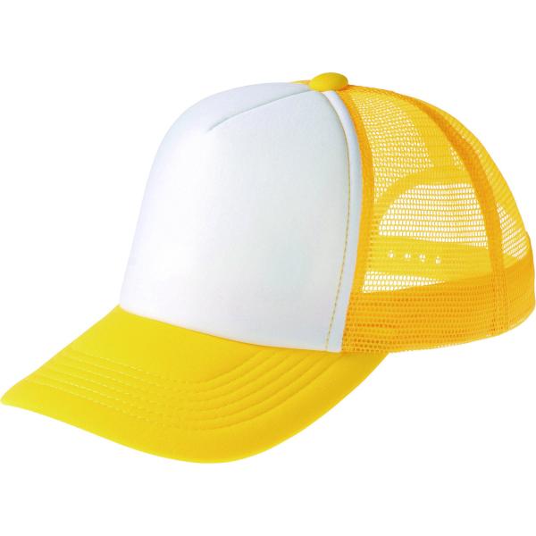 サンエス　メッシュキャップ　ゴールドイエローXホワイト/Fサイズ ( C-60 21ゴールドイエロー...