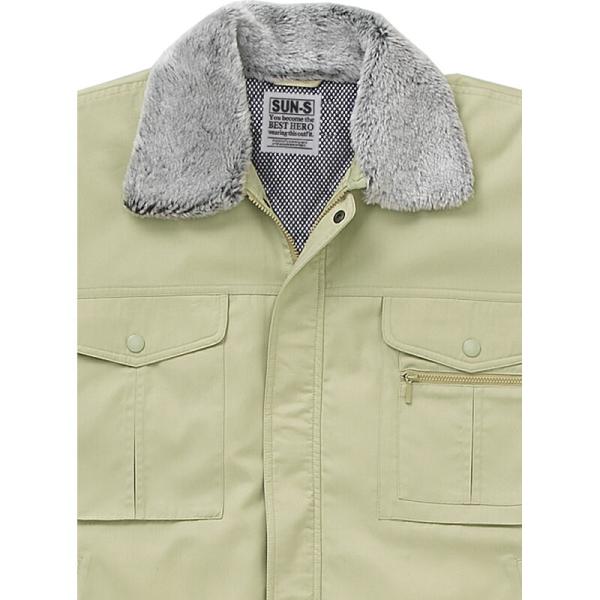 サンエス　防寒ブルゾン　エクルマスタード/LLサイズ ( BO851 20エクルマスタード LL )