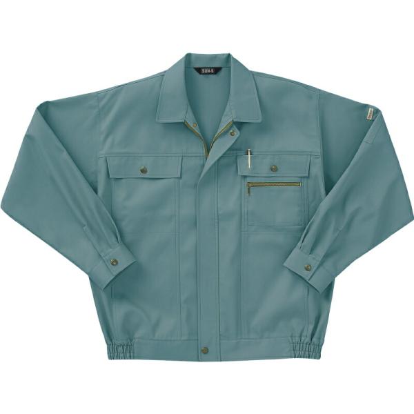 サンエス　長袖ブルゾン　アルペングリーン/5Lサイズ ( WA2510 47アルペングリーン 5L ...