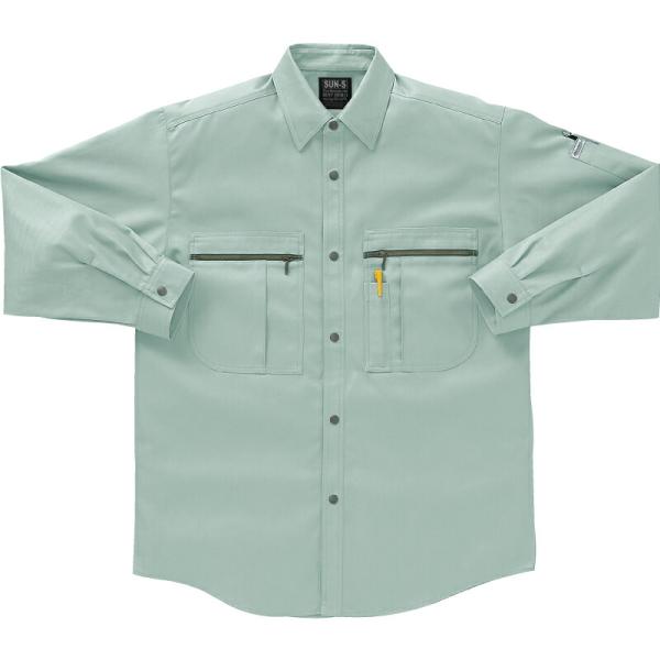 サンエス　長袖シャツ　モスグリーン/5Lサイズ ( WA2590 7モスグリーン 5L )