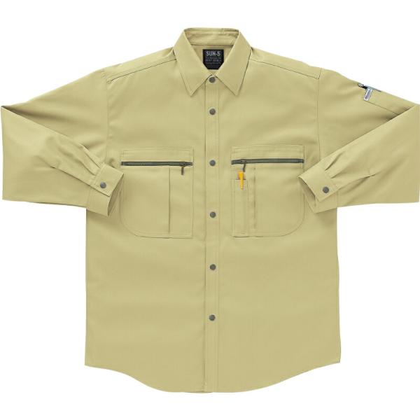 サンエス　長袖シャツ　マスタード/4Lサイズ ( WA2590 20マスタード 4L )