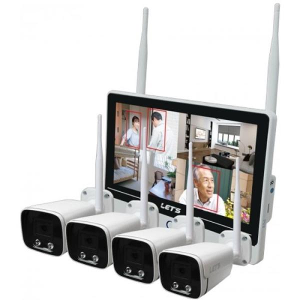 レッツ・コーポレーション ワイヤレス見張隊NEOグランドスラム4C監視カメラ、防犯カメラ、カメラ4つ...