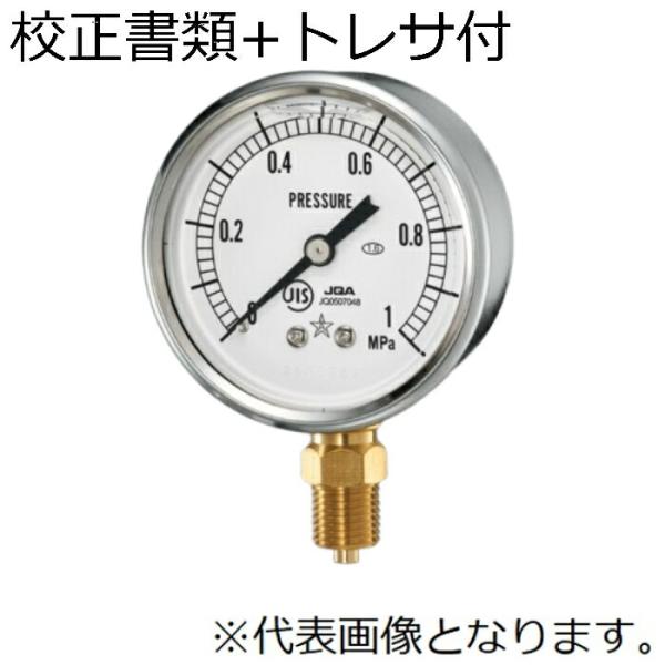 右下精器 グリセリン入り圧力計　校正書類3点セット ( G-AUR1/4-60X4MPa(GLT-2...
