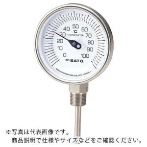 佐藤　バイメタル式温度計ＢＭ−Ｓ−９０Ｓ　０〜１００℃２００Ｌ（２０３０−４６） ( BM-S-90S-10 )｜orangetool